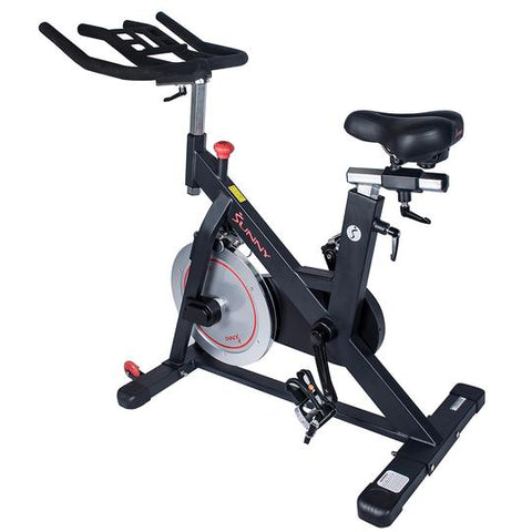 Sunny Health & Fitness Magnetic Belt Drive Indoor Cycling Bike with 44 lb Flywheel and Large Device Holder - SF-B1805