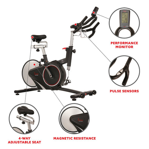 Image of Sunny Health & Fitness Belt Drive Magnetic Indoor Cycling Bike