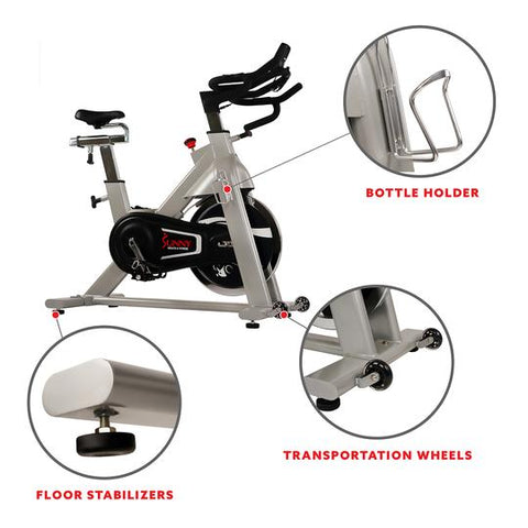 Image of Sunny Health & Fitness 44LBS Flywheel Belt Drive Commercial Indoor Cycling Bike