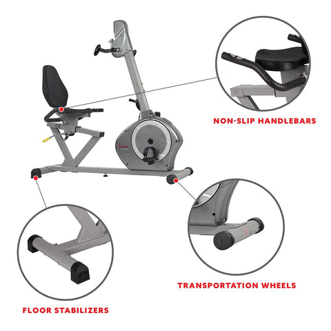 Image of Sunny Health & Fitness Recumbent Bike with Arm Exerciser