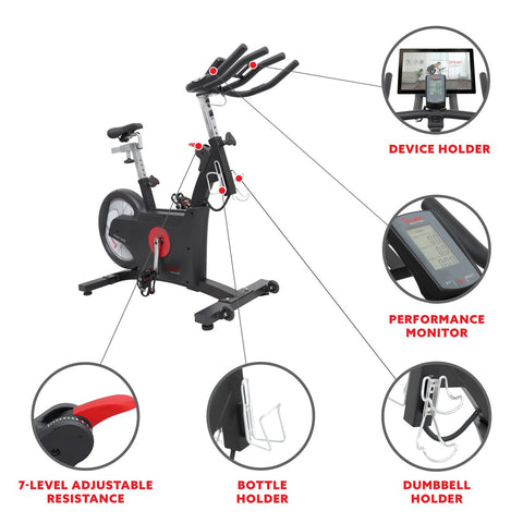 Image of Sunny Health & Fitness Premium Kinetic Flywheel Rear Drive Cycle - SF-B1852
