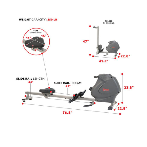 Image of Sunny Health & Fitness Multifunction SPM Magnetic Rowing Machine - SF-RW5941
