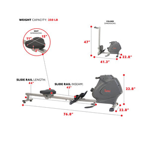 Sunny Health & Fitness Multifunction SPM Magnetic Rowing Machine - SF-RW5941