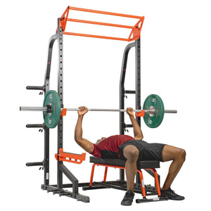 Sunny Health & Fitness Power Zone Half Rack Heavy Duty Performance Power Cage with 1000 LB Weight Capacity – SF-XF9933
